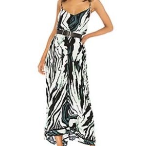 Indah Nala maxi dress size S/M in teal tiger print NWT